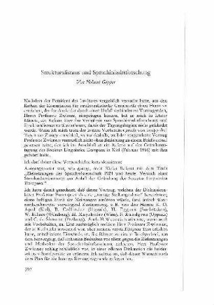 Strukturalismus und Sprachinhaltsforschung
