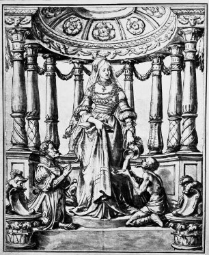 Die Heilige Elisabeth mit Bettler und einem adligen Stifter