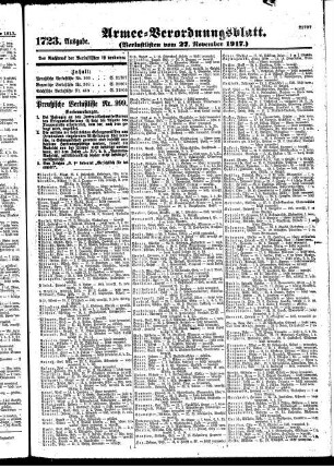 1723. Ausgabe. Dienstag, 27. November 1917