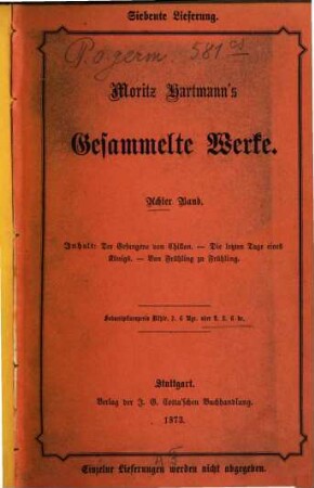 Moritz Hartmann's gesammelte Werke. 8