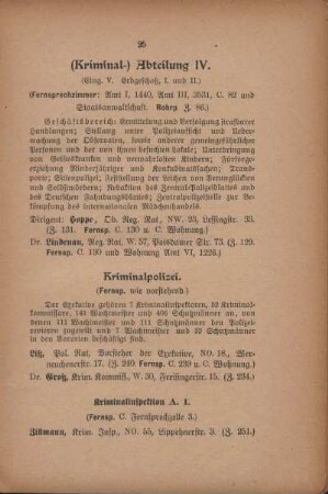 (Kriminal-) Abtheilung IV