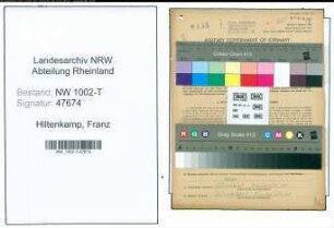 Entnazifizierung Franz Hiltenkamp , geb. 09.06.1905 (Elektromeister)