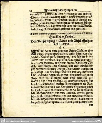 Das Ander Capitel. Von Verfertigung/ Natur und Beschaffenheit deß Werckes.