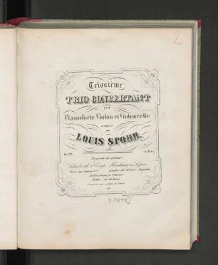 Triosième Trio Concertant pour Pianoforte, Violon et Violoncelle : Op. 124