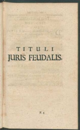 Tituli Iuris Feudalis.