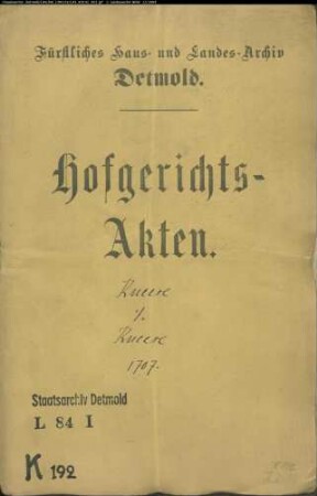 Kneese, Hermann Kord Wehrmann alias K. zu Bösingfeld gegen Michael Kneese zu Bösingfeld - Übernahme des Gutes