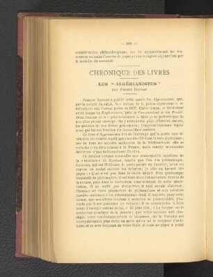 Chronique des Livres.