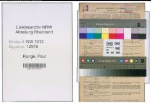Entnazifizierung Paul Runge , geb. 07.12.1904 (Gasmeister)