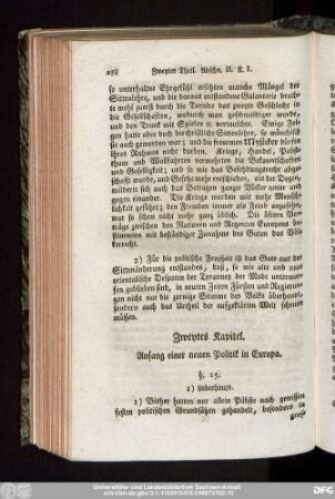 Zweytes Kapitel. Anfang einer neuen Politik in Europa.