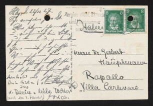 Brief von Adolf Arnhold, Ivo Hauptmann und Erica Hauptmann an Gerhart Hauptmann