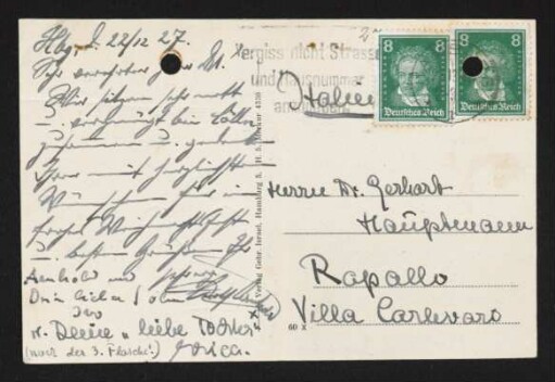 Brief von Adolf Arnhold, Ivo Hauptmann und Erica Hauptmann an Gerhart Hauptmann
