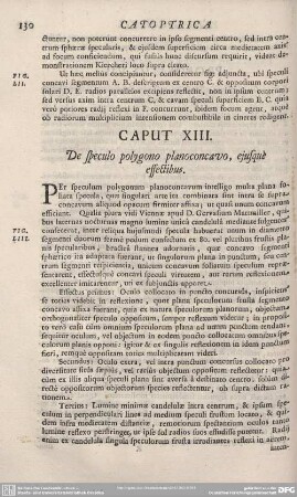 CAPUT XII. De speculo polygono planoconcavo, ejusque effectibus.