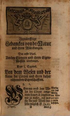 Vernünfftige Gedancken Von den Würckungen der Natur
