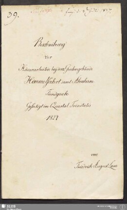 Beschreibung der Häuerarbeiten bey dem Grubengebäude Himmelfahrt samt Abraham Fundgrube - 18.6748 4.