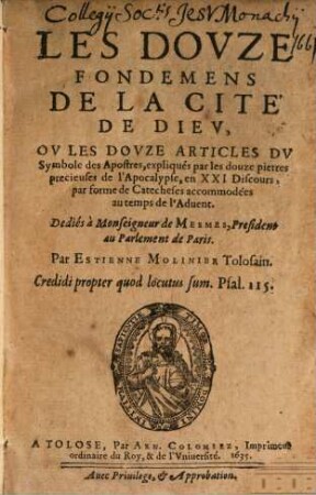 Les douze fondemens de la Cité de Dieu