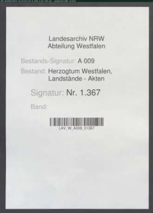 Revers über die Ritterbürtigkeit des Friedrich Agatz von und zu Canstein