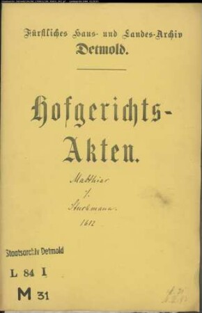 Matthias, Hermann in Salzuflen gegen Johann Stuckmann und Jobst Barkhausen - Schuldforderung