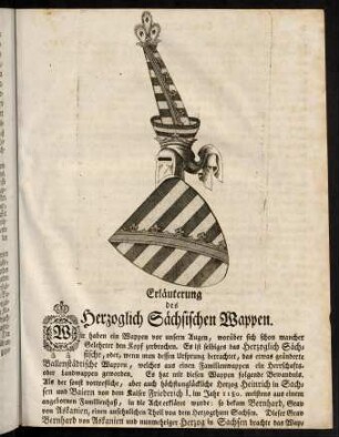 1-44, Erläuterungen des Herzoglich Sächsischen Wappen.