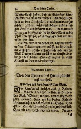 Das dritte Capitel. Von den Beinen des Hirnschädels insonderheit.