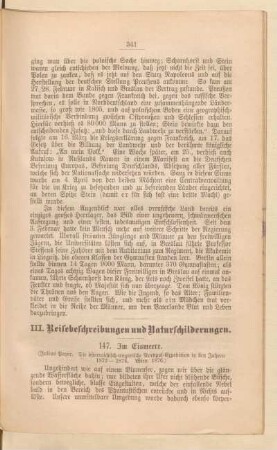 III. Reisebeschreibungen und Naturschilderungen