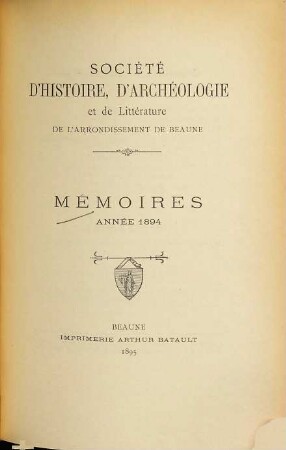 Mémoires. 19, 19. 1894