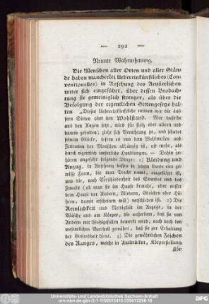 Neunte Wahrnehmung.