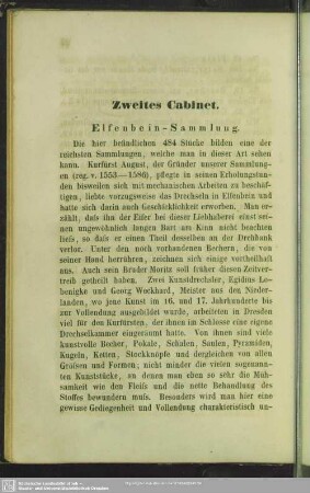 Zweites Cabinet. Elfenbein-Sammlung