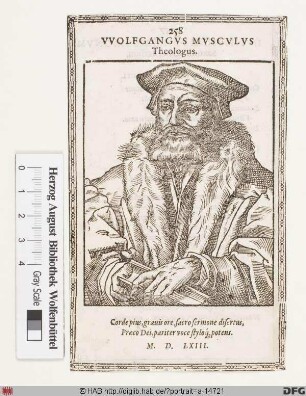 Bildnis Wolfgang Musculus (eig. Mäuslin)