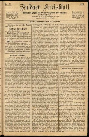 Ausgabe vom Samstag, den 29. Dezember 1883.