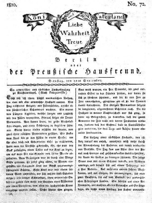 No. 72., 8ten September 1810