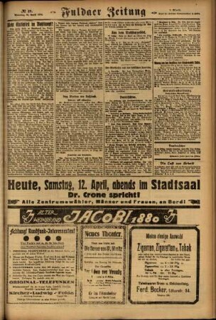 Zweite Ausgabe vom Sonntag, den 13. April 1924.