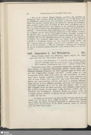 651. 1631, September 1. bei Wittenberg