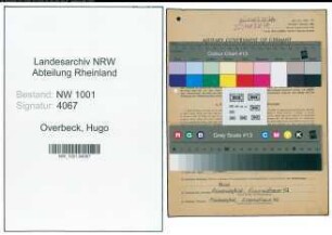 Entnazifizierung Hugo Overbeck, geb. 29.09.1912 (Angestellter)