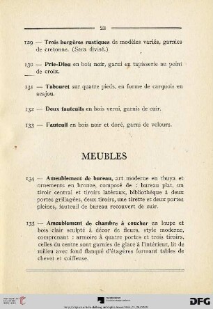 Meubles (Nr. 134-175)