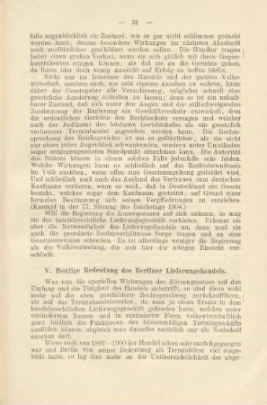 V. Heutige Bedeutung des Berliner Lieferungshandels