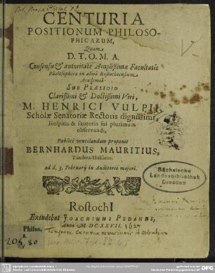 Centuria positionum philosophicarum
