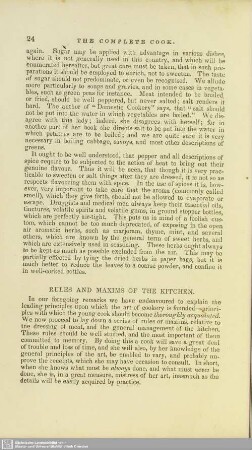 Rules and maximes of the kitchen