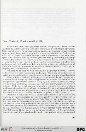 Leon Chwistek, Granice nauki (1935)