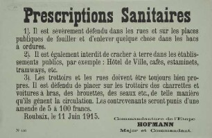 Plakat in Roubaix, Frankreich, 1915