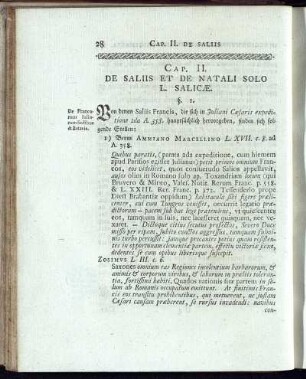Cap. II. De Saliis et de Natali Solo L. Salicae.