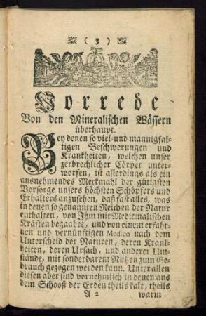 Vorrede Von den Mineralischen Wässern überhaupt