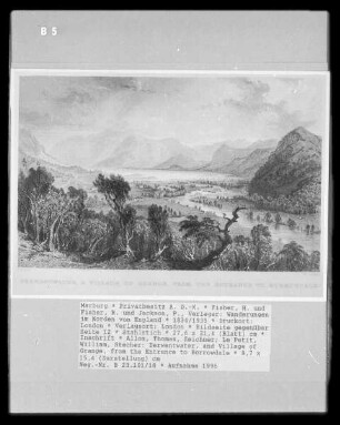 Wanderungen im Norden von England, Band 2 — Bildseite gegenüber Seite 12 — Derwentwater, and Village of Grange, from the Entrance to Borrowdale