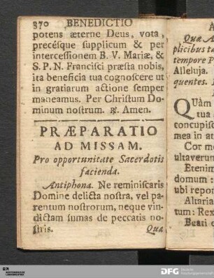 Praeparatio Ad Missam.