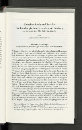 Zwischen Reich und Revolte Die habsburgischen Gesandten in Hamburg zu Beginn des 18. Jahrhunderts