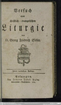 Versuch einer christlich-evangelischen Liturgie