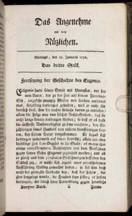 Das dritte Stück. Montags, den 19. Januarii 1756.