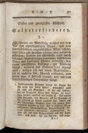 Sieben und zwanzigster Abschnitt. Salpetersiederey.