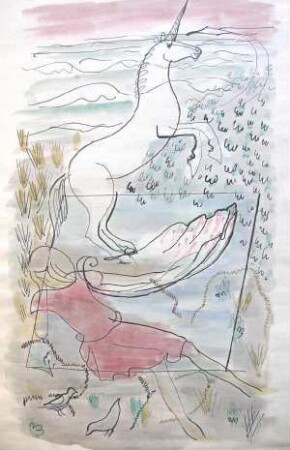 Mädchen und Einhorn