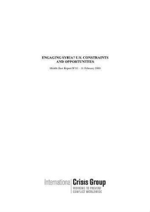 Engaging Syria? : U.S. constraints and opportunities