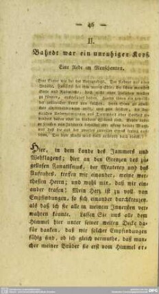 II. Bahrdt war ein unruhiger Kopf